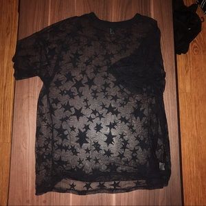 Oversized star mesh t shirt